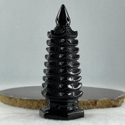 Black Obsidian Pagoda Display 185.6g 40.0 by 45.0 by 111.0mm - Huangs Jadeite and Jewelry Pte Ltd