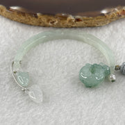 Natural Type A Semi Icy Light Green Jadeite Moon with Rabbit and Flower on Ping An Kou and Carrot Necklace 11.72g 17.2 by 13.6 by 8.6mm Ping An Kou - 56.7 by 4.4 by 5.5mm Moon - Huangs Jadeite and Jewelry Pte Ltd