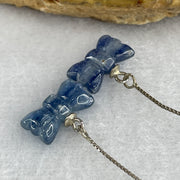 Good Grade Natural Blue Kyanite Candy Shape in S925 Sliver Earring 2.05g 12.9 by 7.0 by 3.8mm - Huangs Jadeite and Jewelry Pte Ltd