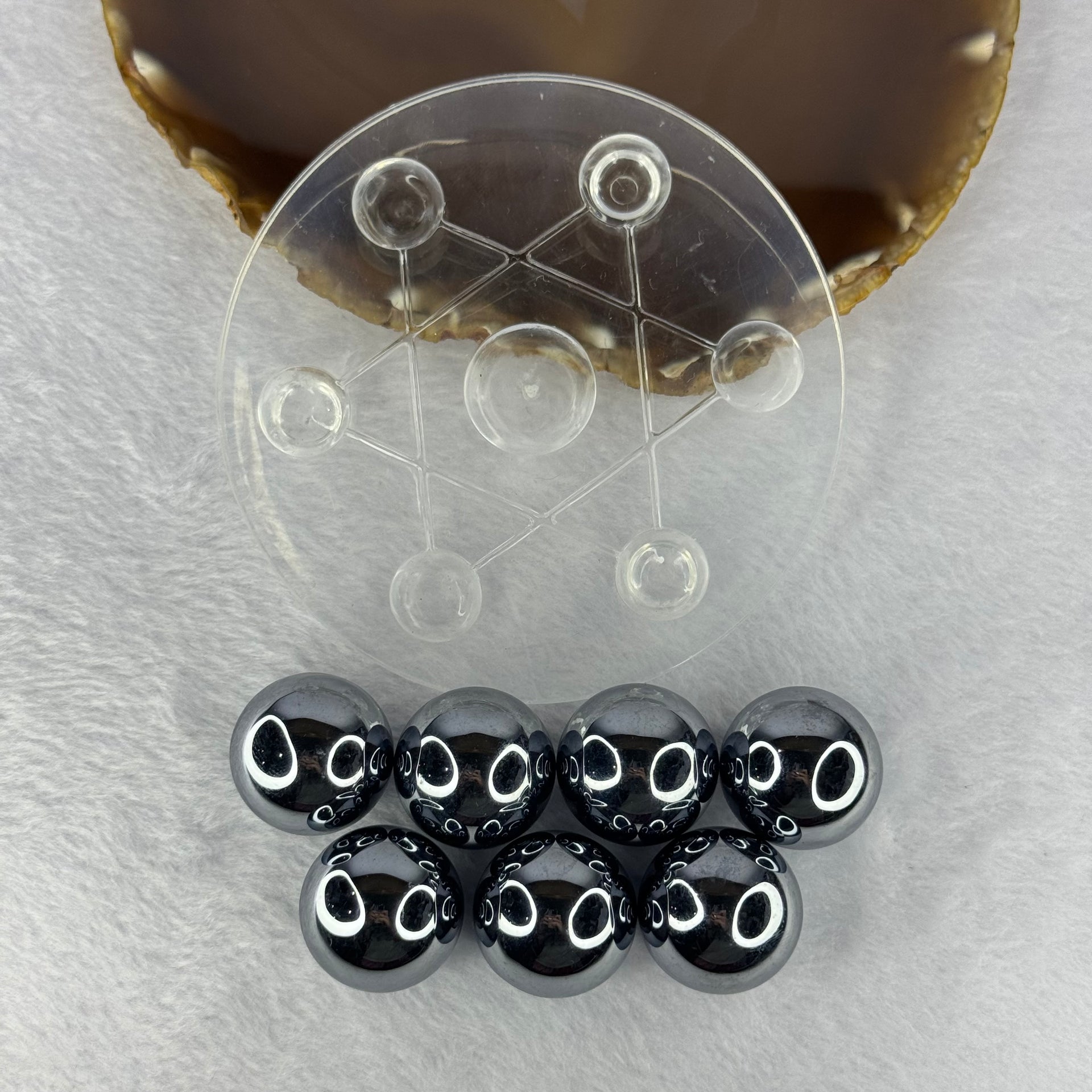 Natural Hematite 7 Sphere Ball Set 186.26g 99.7 by 34.5mm Diameter 25.0mm x 7 pcs - Huangs Jadeite and Jewelry Pte Ltd
