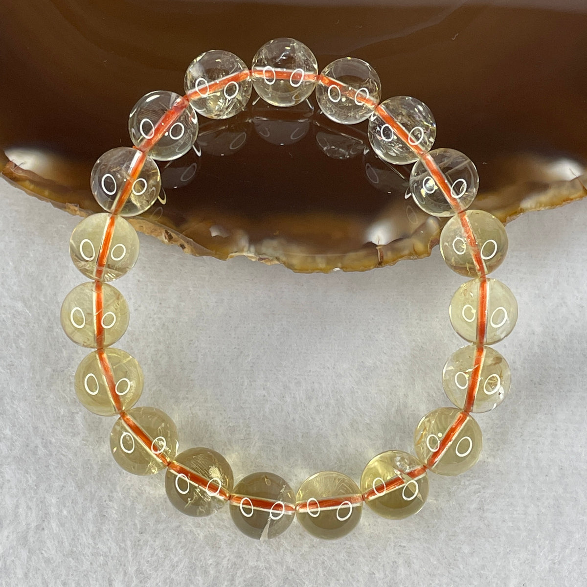 Certified Above Average Grade Natural Yellow Citrine Crystal Beads Bracelet | 10.8mm Golden Merchant's (32.81g | 16.5cm Wrist Sizing | 19 Beads)