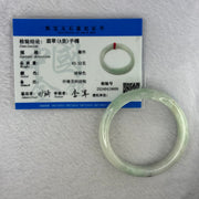 Type A Green With Grey Patch Jadeite Bangle 40.11g Internal Diameter 49.0mm 12.6 by 7.3mm (External Line) - Huangs Jadeite and Jewelry Pte Ltd