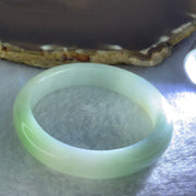 Type A Light Green Jadeite Oval Bangle Internal Diameter 56.2mm 40.54g 11.1 by 7.2mm (Slight Internal Line) - Huangs Jadeite and Jewelry Pte Ltd