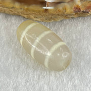 Natural Powerful Tibetan Old Oily Agate 3-Lines Dzi Bead Heavenly Master (Tian Zhu) 三行天诛 3.03g 19.9 by 10.3mm - Huangs Jadeite and Jewelry Pte Ltd