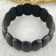 Natural Dark Matt Black Amber Beads Bracelet 天然大黑天翁琥珀手链 21.85g 18cm 24.8 by 13.1 by 6.2mm 16pcs - Huangs Jadeite and Jewelry Pte Ltd