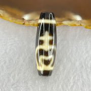 Natural Powerful Tibetan Old Oily Agate Double Nectar Vessel Dzi Bead Heavenly Master (Tian Zhu) 花蜜容器眼天珠 10.32g 39.3 by 13.4mm - Huangs Jadeite and Jewelry Pte Ltd