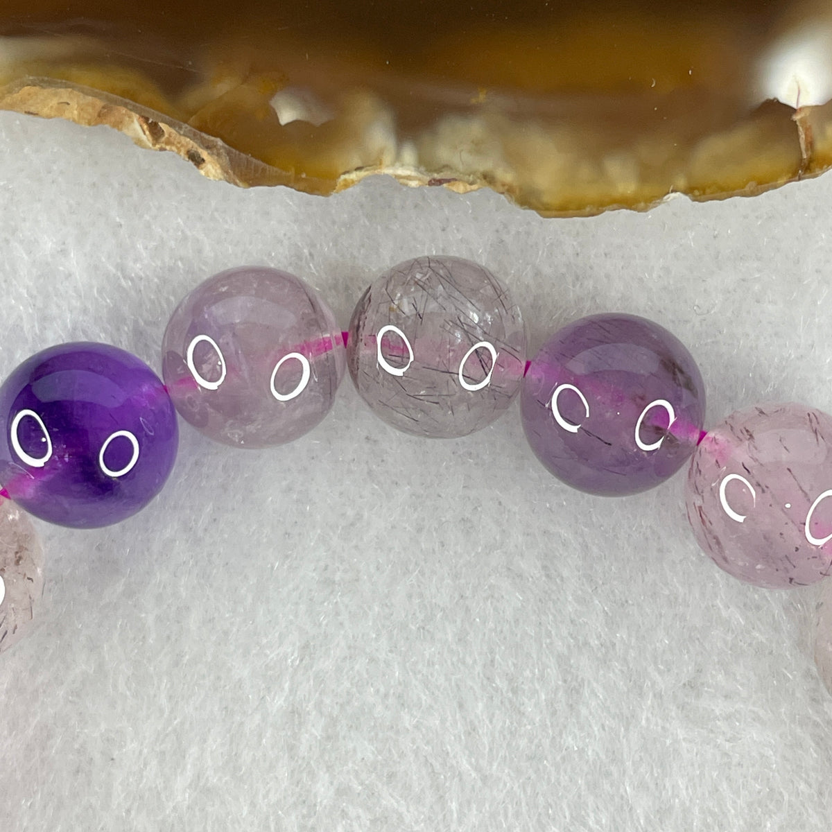 Certified Above-Average Grade Natural Super 7 Crystal Beads Bracelet | Substantial 10mm+ Statement Strand | Authentic Sacred Seven Multi-Mineral Inclusions Quartz Spiritual Catalyst & Auric Shield Bracelet (28.96g | 16.5cm Length | 10.2mm | 20 Beads)