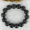 Type A Slightly Translucent Black Grey Wuji Jadeite Beads Bracelet A货半透明黑灰无极翡翠珠手链 106.37g 16.4mm 14 Beads - Huangs Jadeite and Jewelry Pte Ltd