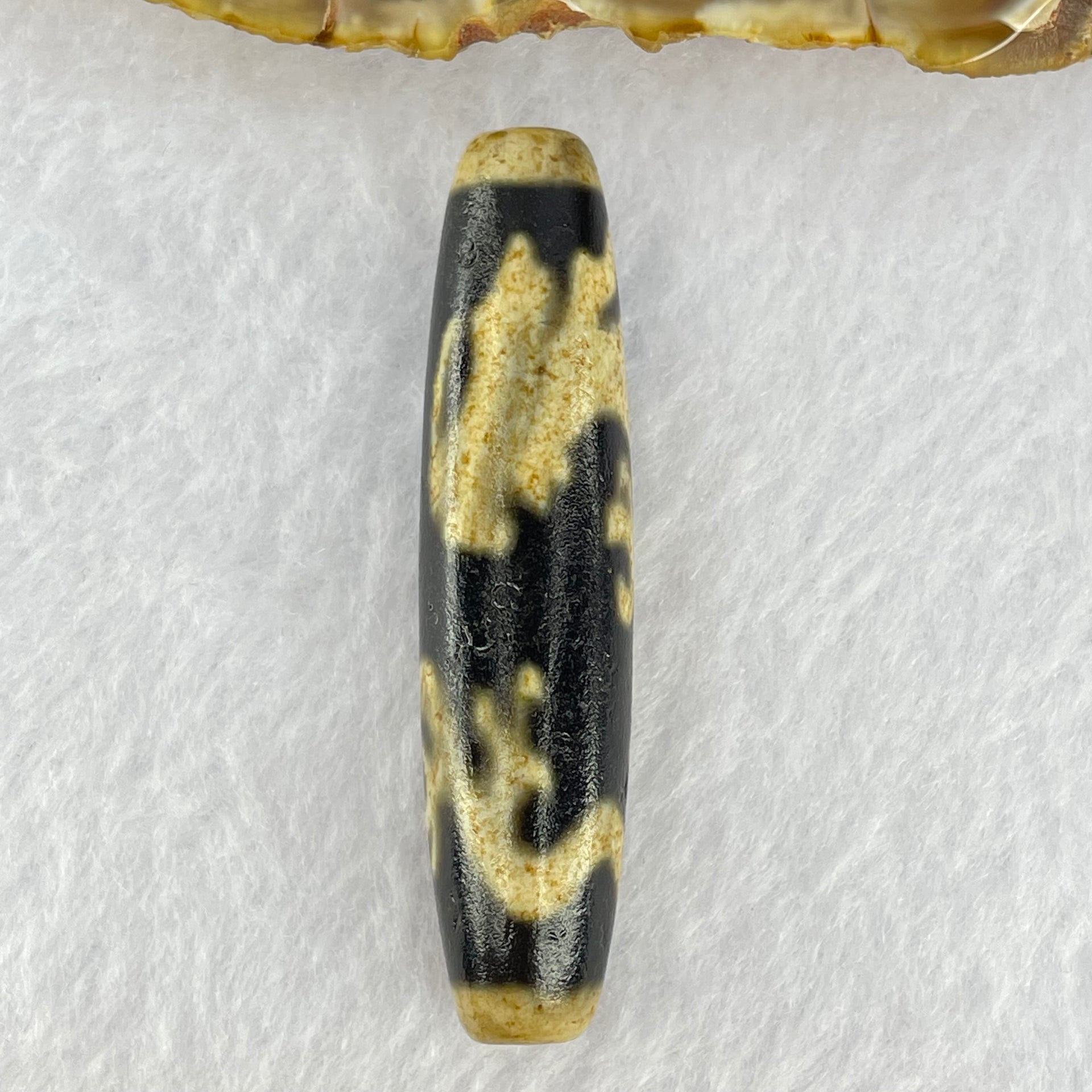 Natural Powerful Tibetan Old Oily Agate Dragon Dzi Bead Heavenly Master (Tian Zhu) 龙天珠 18.27g 59.8 by 14.2mm - Huangs Jadeite and Jewelry Pte Ltd