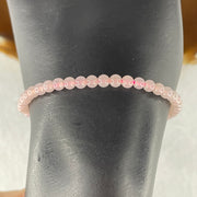 Natural Type A Semi-Icy Pink Jadeite Bracelet | 16cm Tailored 3.8mm Round Genuine Pink Jade Bead Strand with Rose Gold Clasp (5.33g 49 Beads) - Huangs Jadeite and Jewelry Pte Ltd