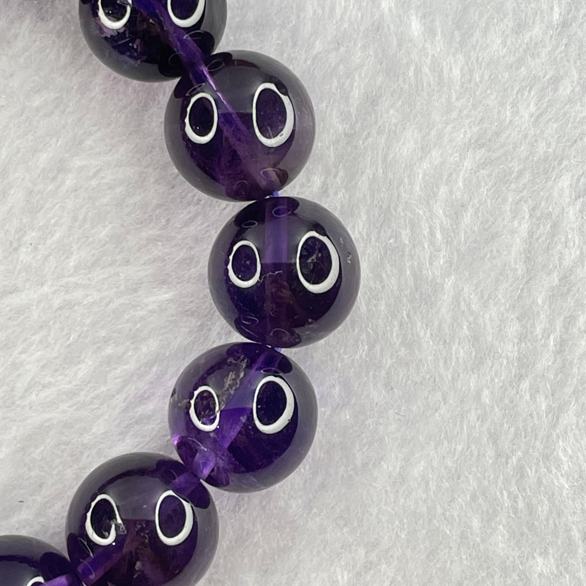Good Grade Natural Amethyst Bracelet 50.30g 18cm 13.2mm 16 Beads - Huangs Jadeite and Jewelry Pte Ltd