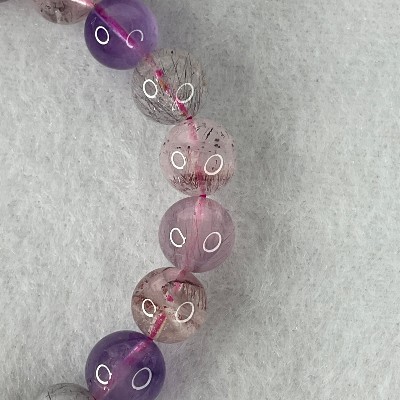 Certified Above-Average Grade Natural Super 7 Crystal Beads Bracelet | Bold Mid-Scale Showcase Strand | Authentic Sacred Seven Multi-Mineral Inclusions Quartz Spiritual Catalyst & Auric Shield Bracelet (21.47g | 15.5cm Length | 9.1mm | 21 Beads)