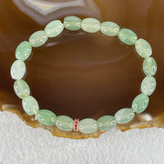 Type A Semi Icy Light Blueish Green Jadeite Beads Bracelet 19.02g 16cm 7.6 by 9.7mm 19 Beads - Huangs Jadeite and Jewelry Pte Ltd