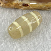 Natural Powerful Tibetan Old Oily Agate 3-Lines Dzi Bead Heavenly Master (Tian Zhu) 三行天诛 3.00g 20.1 by 10.1mm - Huangs Jadeite and Jewelry Pte Ltd