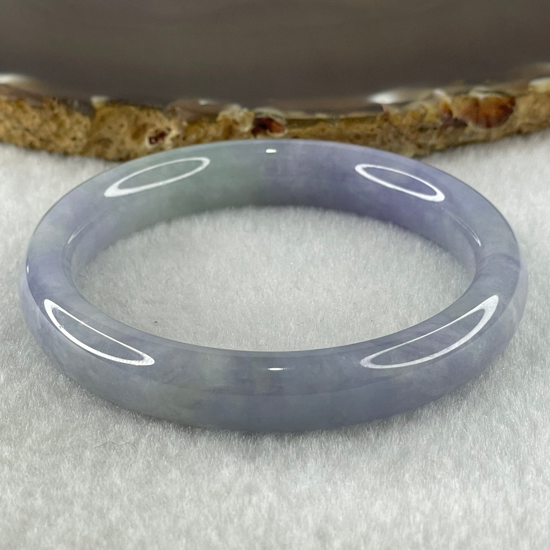 Type A Natural Deep Intense Lavender Jadeite Bangle 35.63g Inner Diameter 50.7mm 9.8 by 7.5mm (Slight Internal Lines) - Huangs Jadeite and Jewelry Pte Ltd