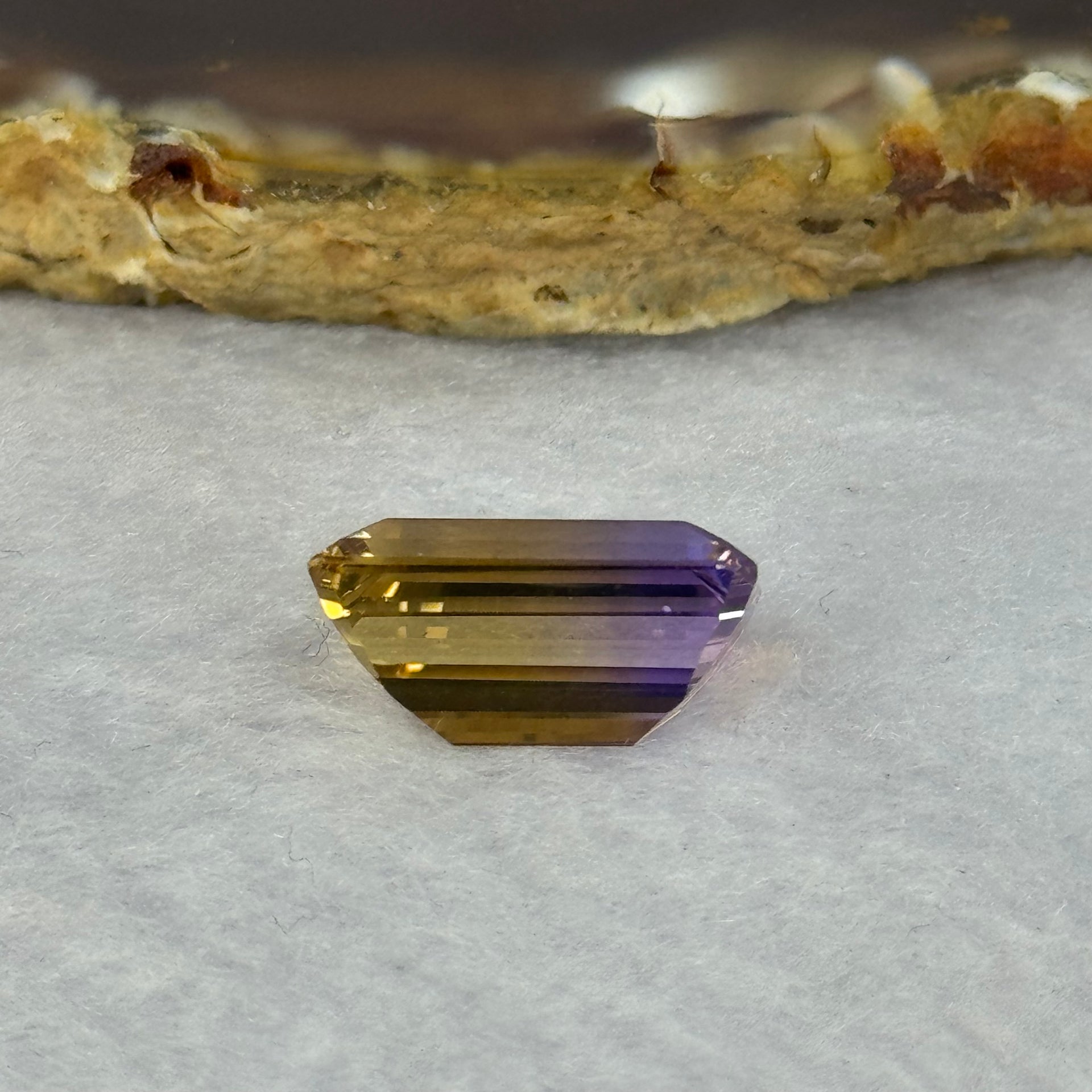 Natural Faceted Ametrine Parallelogram Shape 9.38ct 15.4 by 10.7 by 7.7mm - Huangs Jadeite and Jewelry Pte Ltd