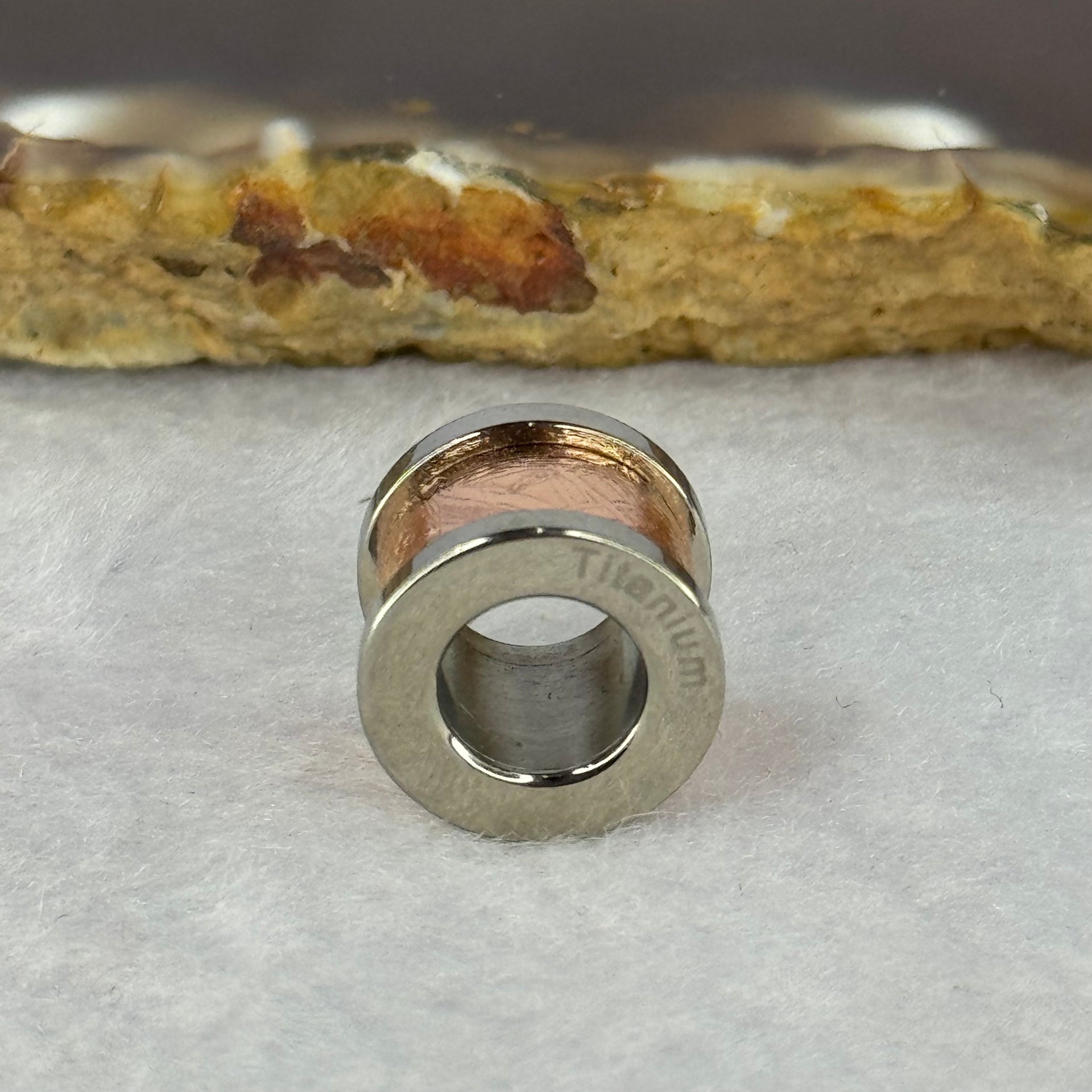 12.0mm Meteorite in Titanium Pendent / Charm (Rose Gold Color) 2.73g 9.1 by 12.4mm - Huangs Jadeite and Jewelry Pte Ltd