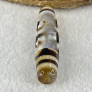 Natural Powerful Tibetan Old Oily Agate 6 Eyes with Zha Ji La Mu Female Cai Shen Carvings Dzi Bead Heavenly Master (Tian Zhu) 三眼扎基拉姆女财神天珠 13.25g 57.8 by 12.7mm - Huangs Jadeite and Jewelry Pte Ltd