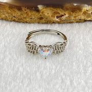 Rainbow Cubic Zirconia with Crystals In S925 Sliver Ring (Adjustable Size) 1.63g 5.2 by 5.5 by 3.2mm - Huangs Jadeite and Jewelry Pte Ltd