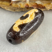 Natural Powerful Tibetan Old Oily Agate Green Tara Dzi Bead Heavenly Master (Tian Zhu) 绿度母天珠 6.23g 28.2 by 12.1mm - Huangs Jadeite and Jewelry Pte Ltd