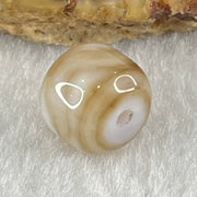 Natural Powerful Tibetan Old Oily Agate Tiger Tooth Daluo Dzi Bead Heavenly Master (Tian Zhu) 1.96g 9.9 by 11.1mm - Huangs Jadeite and Jewelry Pte Ltd
