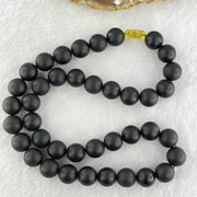 Natural Black Gold King Amber Beads Bracelet 天然大黑天翁琥珀项链 39.25g 46cm 12.1mm 40 Beads - Huangs Jadeite and Jewelry Pte Ltd