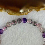 Natural Super 7 Beads Bracelet 13.23g 15.5cm 7.3mm 26 Beads - Huangs Jadeite and Jewelry Pte Ltd