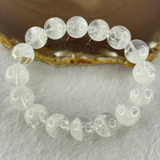 Natural White Phantom Quartz Beads Bracelet 52.08g 18.5cm 13.9mm 16 Beads - Huangs Jadeite and Jewelry Pte Ltd