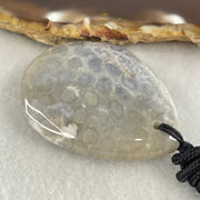 Natural Grey Brown White Coral Agate Pendant 23.97g 43.4 by 33.0 by 11.5mm - Huangs Jadeite and Jewelry Pte Ltd