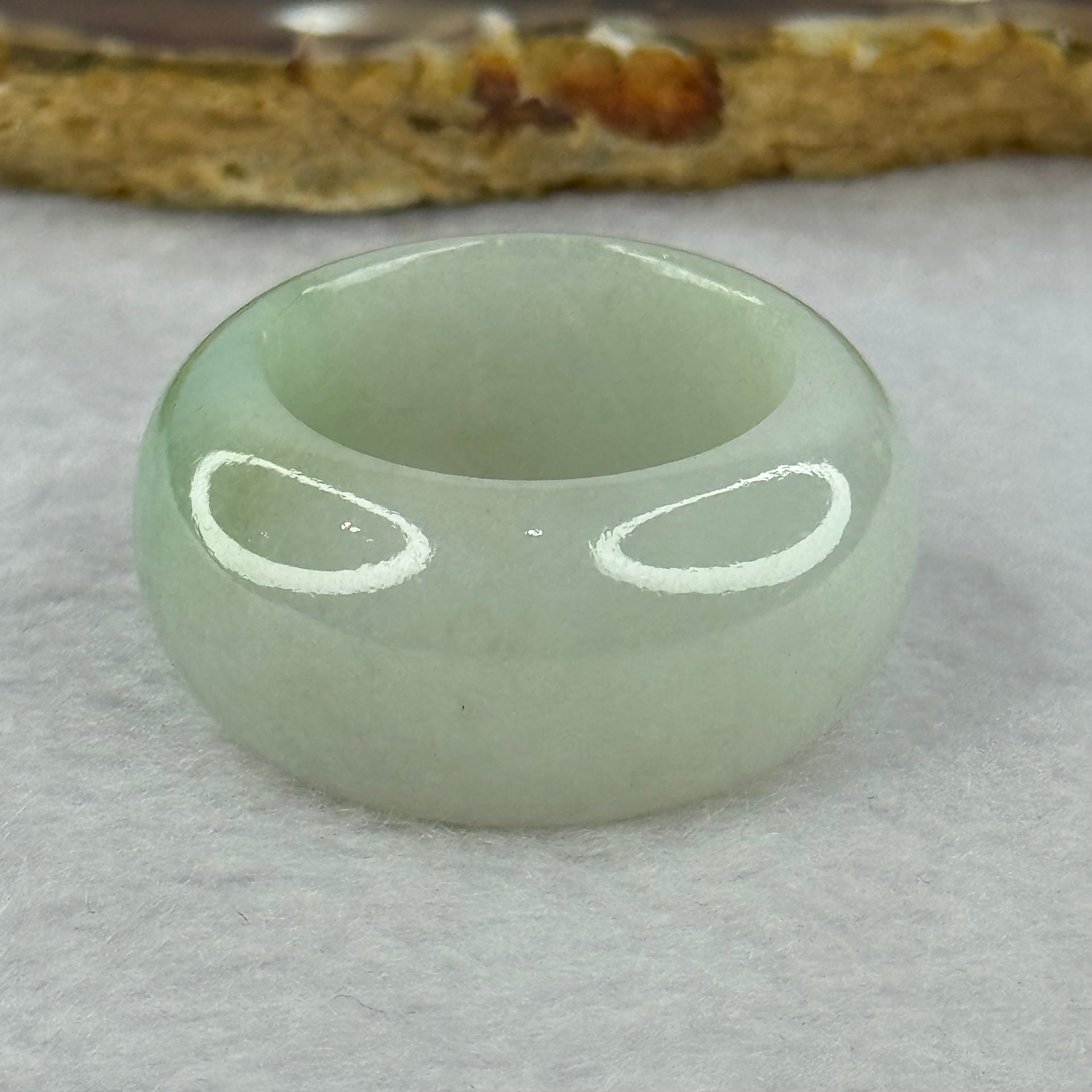 Type A Light Green Jadeite Ring 22.43g 16.2 by 6.3mm US13 HK29.25 - Huangs Jadeite and Jewelry Pte Ltd