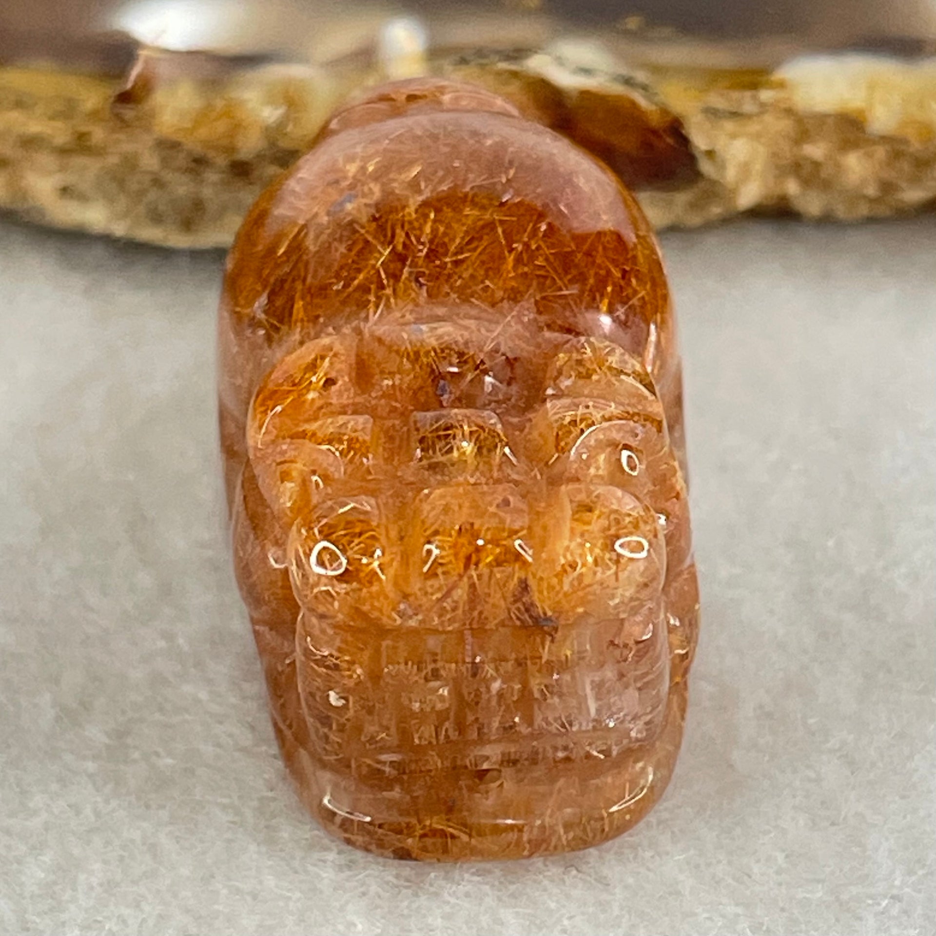 Good Grade Natural Copper Rutilated Quartz Pixiu Pendant Charm 13.90g 29.9 by 17.1 by 15.4mm - Huangs Jadeite and Jewelry Pte Ltd