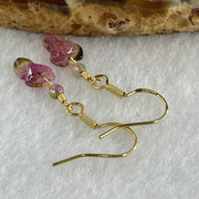 Natural Tourmaline Crystal Earring in S925 Sliver 0.96g 9.5 by 6.9 by 3.5mm - Huangs Jadeite and Jewelry Pte Ltd