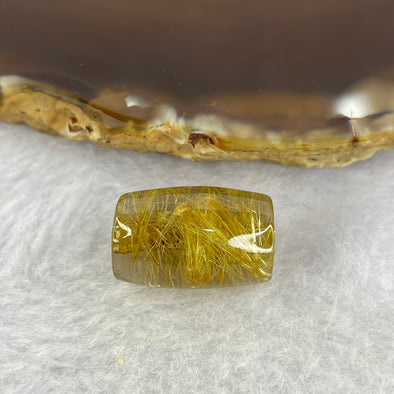 Good Grade Natural Golden Rutilated Quartz Crystal Lulu Tong Barrel 天然金顺发晶水晶露露通桶 
4.56g 18.1 by 11.8mm - Huangs Jadeite and Jewelry Pte Ltd