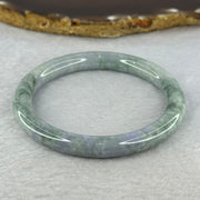 Type A Deep Lavender and Green Piao Hua Jadeite Bangle 34.38g Internal Diameter 56.0mm 8.1 by 8.1mm (External Line) - Huangs Jadeite and Jewelry Pte Ltd