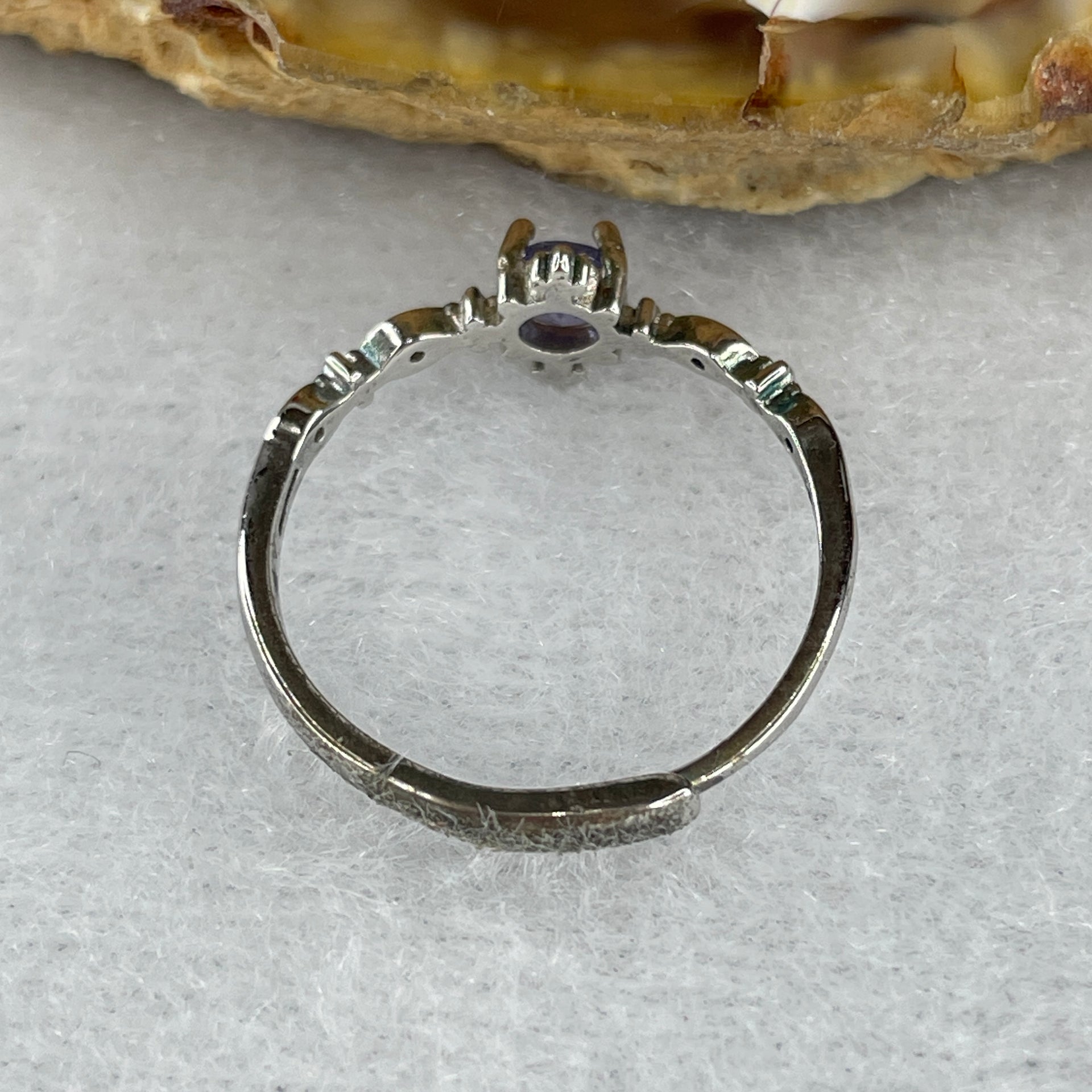 Natural Blue Tanzanite Ring in S925 Sliver 1.05g 4.0 by 2.5mm (Adjustable Size) - Huangs Jadeite and Jewelry Pte Ltd