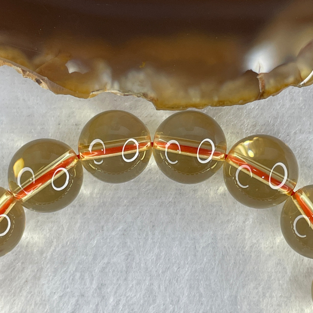 Good Grade Natural Citrine Beads Bracelet 34.47g 17cm 11.0mm 19 Beads