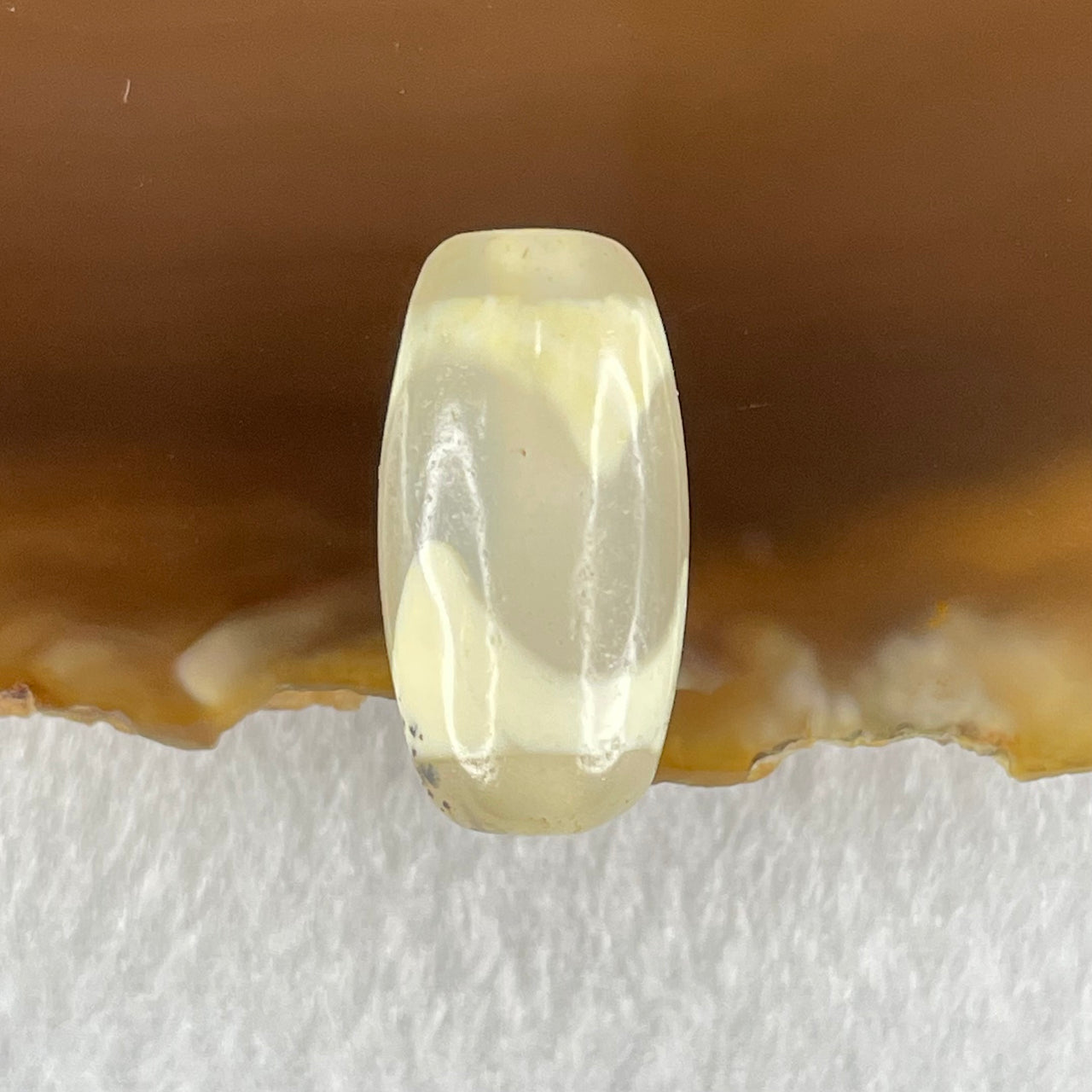 Natural Powerful Tibetan Old Oily Agate Tiger Tooth Daluo Dzi Bead Heavenly Master (Tian Zhu) 虎呀天诛 3.00g 20.0 by 10.4mm - Huangs Jadeite and Jewelry Pte Ltd