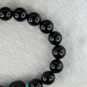 Natural India Zitan 天然小叶字檀木 Om Ma ni Padme Hum 六字真言 Beads Bracelet with Turquoise (Sinking Type) 11.53g 15.5cm 10.2mm 17 Beads, 11.8mm 1 Bead - Huangs Jadeite and Jewelry Pte Ltd