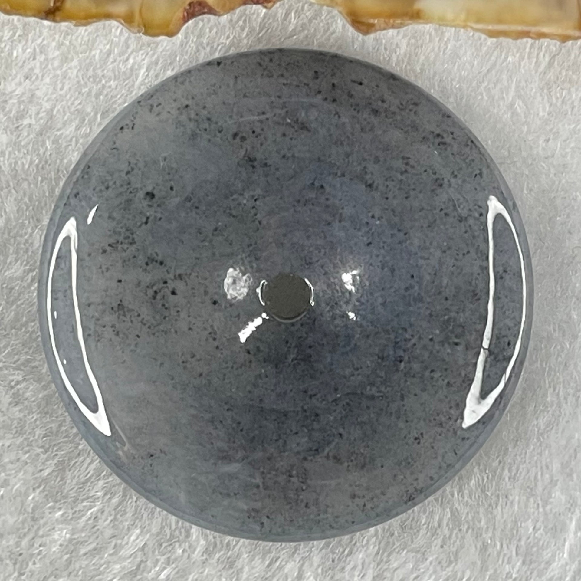 Type A Semi Icy Wuji Grey with Lavender Jadeite Ping An Kou Pendant 16.20g 35.4 by 6.2mm - Huangs Jadeite and Jewelry Pte Ltd