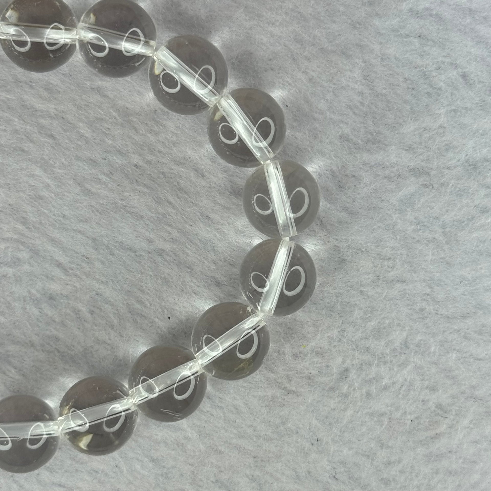 Natural Clear Quartz Bracelet 天然白水晶手链 28.91g 16cm 10.6mm 18 Beads - Huangs Jadeite and Jewelry Pte Ltd