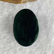 Type A Translucent Black Omphacite Jadeite Round Cabouchon Stone For Setting 2.08g 15.6 by 10.9 by 6.1mm - Huangs Jadeite and Jewelry Pte Ltd