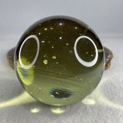 Natural Yellow Liuli Ball Display with Wooden Stand 892.01g 87.6 by 108.0mm - Huangs Jadeite and Jewelry Pte Ltd