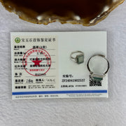 Type A Icy Blueish Green Jadeite with Crystals in S925 Sliver Ring (Adjustable Size) 2.95g 10.1 by 7.6 by 2.0mm - Huangs Jadeite and Jewelry Pte Ltd