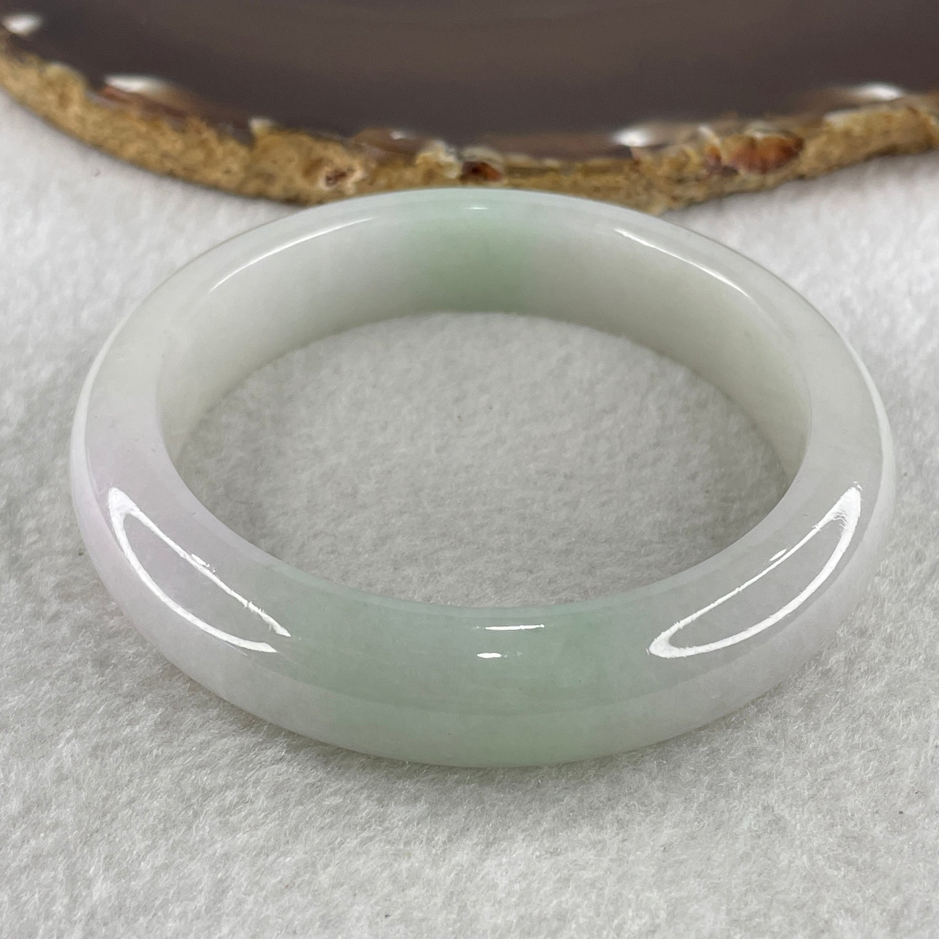 Type A Faint Green and Lavender Jadeite Bangle 70.75g inner diameter 58.4mm 13.8 by 9.0mm (Very Very Slight Internal Line) - Huangs Jadeite and Jewelry Pte Ltd