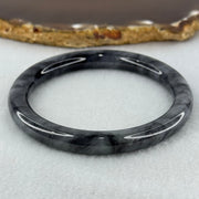 Type A Wuji Black Grey Jadeite Bangle Internal Diameter 55.2mm 34.32g 8.1 by 8.2mm (Very Slight Internal Line) - Huangs Jadeite and Jewelry Pte Ltd