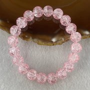 Crackle Pink Quartz Beads Bracelet 25.75g 15.5cm 10.3mm 20 Beads - Huangs Jadeite and Jewelry Pte Ltd