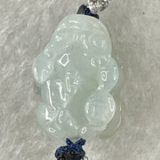 Type A Faint Lavender with Wuji Black Grey Jadeite Male Pixiu String Bracelet 5.37g 13cm 18.0 by 12.2 by 10.6mm - Huangs Jadeite and Jewelry Pte Ltd