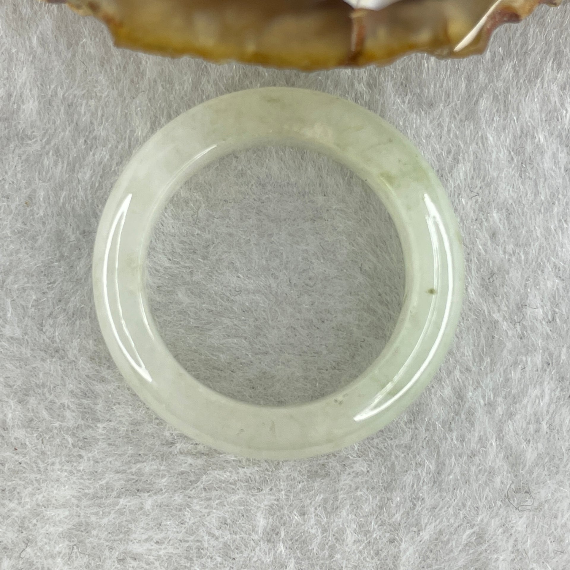 Type A Natural White to Faint Green Jadeite Ring 3.90g5.7 by 3.7mm US 8.1 HK 17.9 (Very Very Slight Internal Line) - Huangs Jadeite and Jewelry Pte Ltd