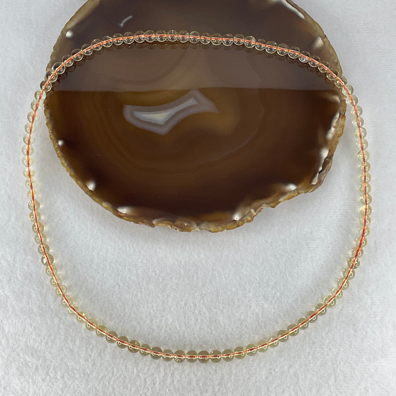 Certified Above Average Grade Natural Yellow Citrine Crystal Beads Necklace | 6.2mm Golden Merchant's (30.71g | 54cm Strand Length | 95 Beads)