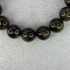 Natural Black Auralite 23 Bracelet 天然黑激光23手链 52.20g 18.5cm 13.5mm 16 Beads - Huangs Jadeite and Jewelry Pte Ltd